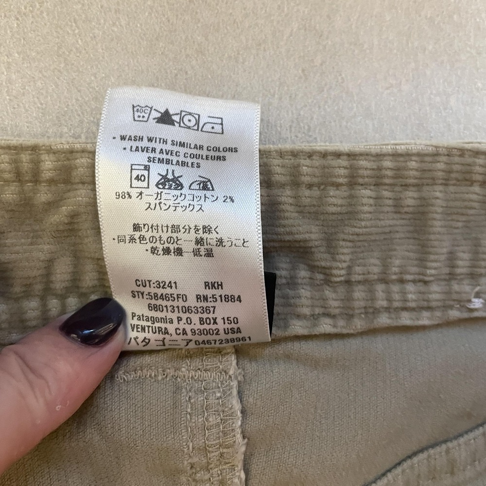 Patagonia Corduroy Skirt Women 4 Khaki Brown Straight Organic Cotton Mini Pocket - Picture 7 of 8